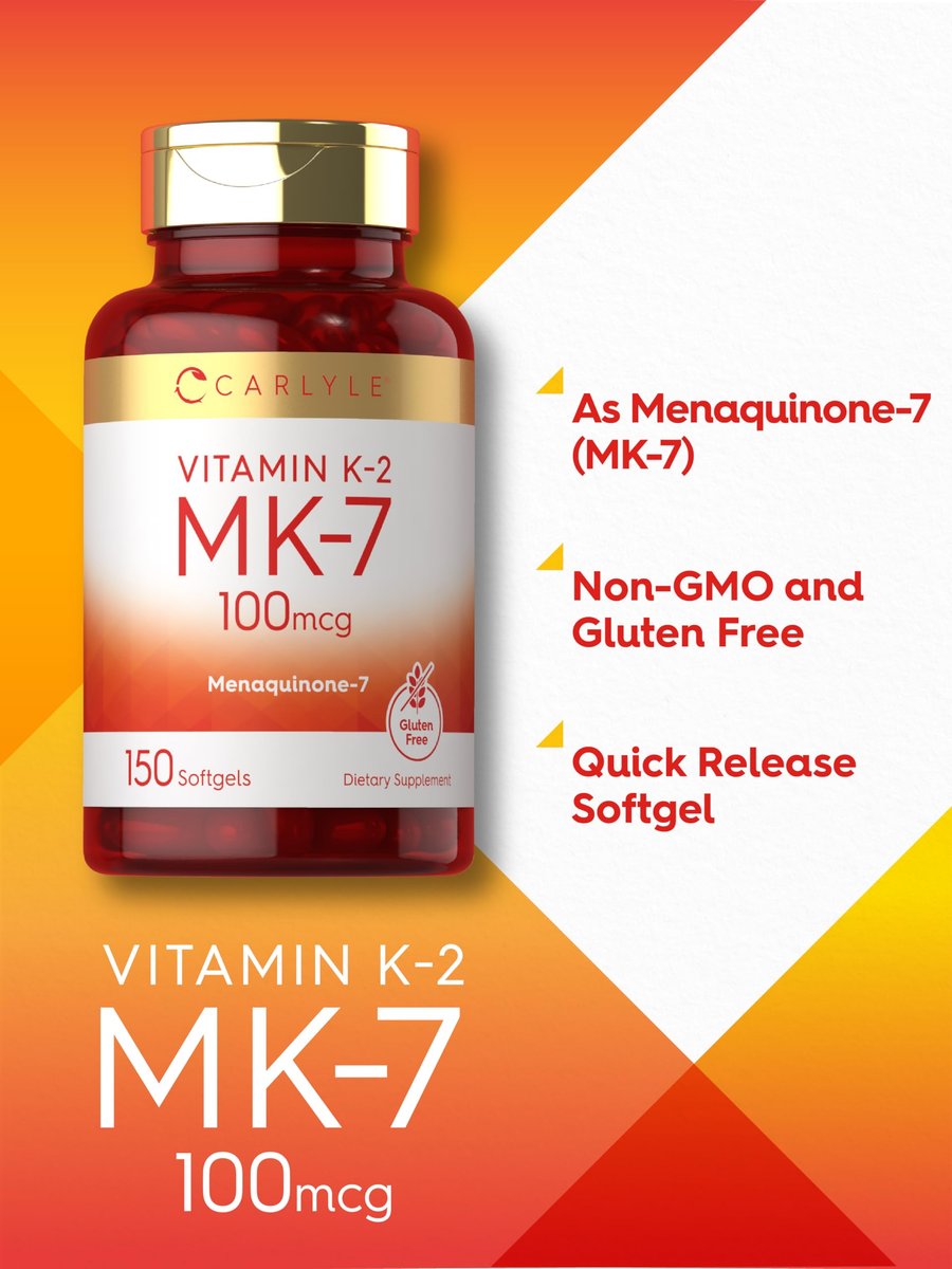 Carlyle Vitamin K2 MK7 100 mcg – 150 Softgels – Bioaktive Trans-Form MK7 – Nicht-GVO & Glutenfrei