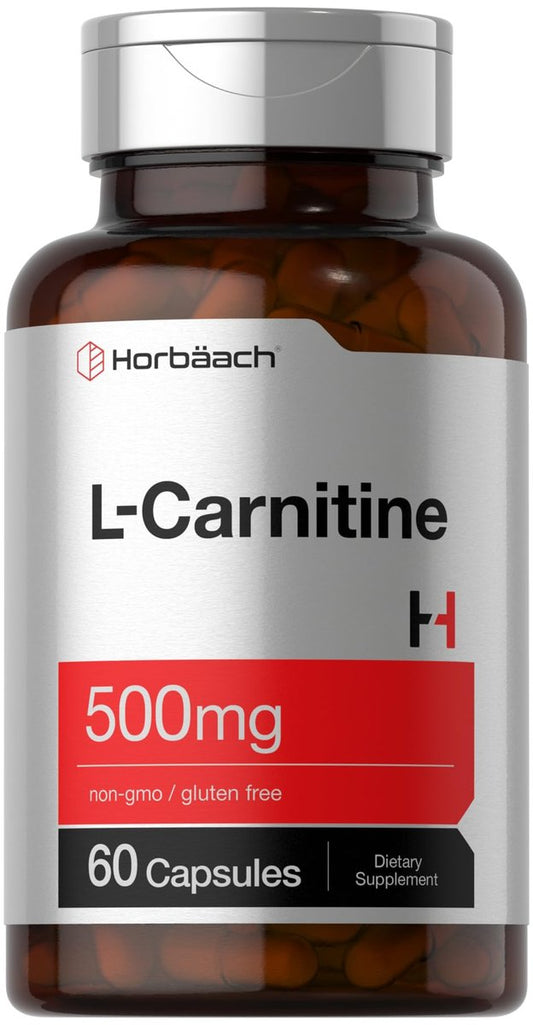 Horbäach L-Carnitin Kapseln 500 mg | 60 Kapseln | als L-Carnitin L-Tartrat | Non-GMO & Glutenfrei