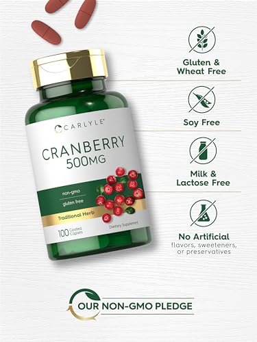 Carlyle Cranberry Kapseln | 100 Kapseln | Nicht-GVO, Glutenfrei für Männer & Frauen