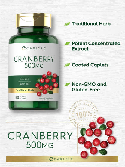 Carlyle Cranberry Kapseln | 100 Kapseln | Nicht-GVO, Glutenfrei für Männer & Frauen