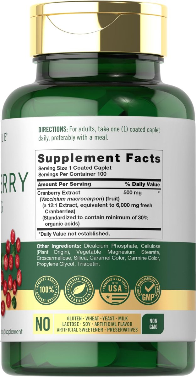 Carlyle Cranberry Kapseln | 100 Kapseln | Nicht-GVO, Glutenfrei für Männer & Frauen