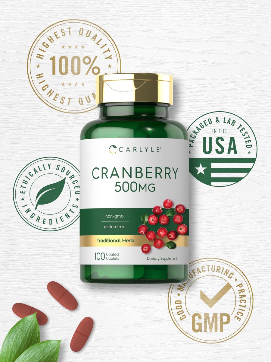 Carlyle Cranberry Kapseln | 100 Kapseln | Nicht-GVO, Glutenfrei für Männer & Frauen