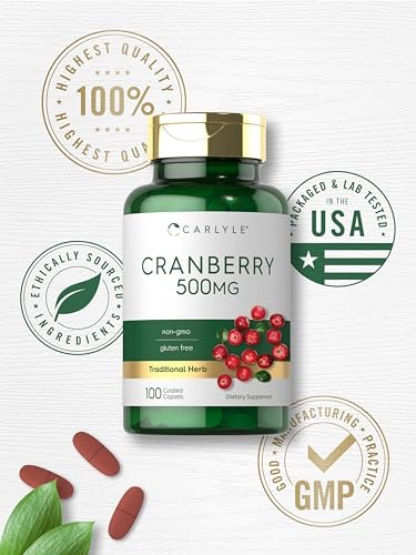 Carlyle Cranberry Kapseln | 100 Kapseln | Nicht-GVO, Glutenfrei für Männer & Frauen