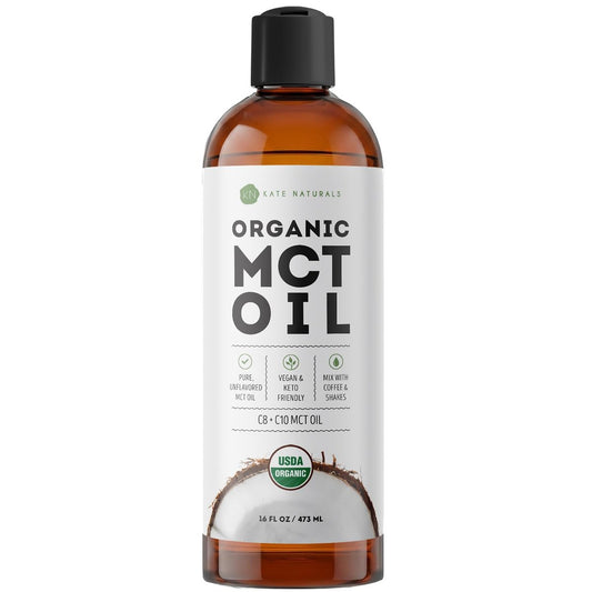 Kate Naturals MCT Öl für Kaffee & Keto (480 ml) – USDA Bio MCT Öl flüssig mit nur C8 & C10, geruchlos, für Körper & Geist, ohne Nachgeschmack