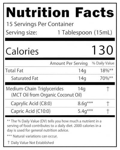 Kate Naturals MCT Öl für Kaffee & Keto (480 ml) – USDA Bio MCT Öl flüssig mit nur C8 & C10, geruchlos, für Körper & Geist, ohne Nachgeschmack