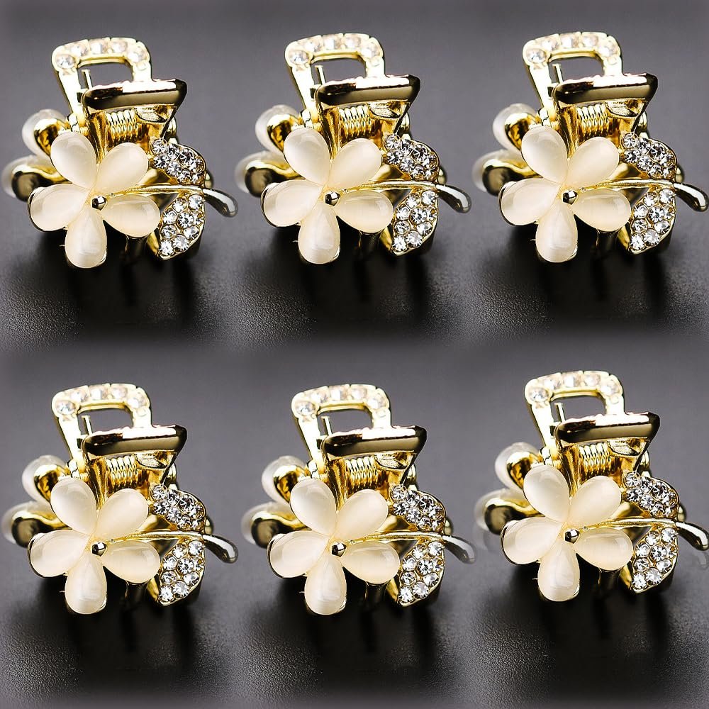 Kleine Haar-Claw-Clips, Opal-Rhinestone-Haarklammern, Kristallgriff für dickes, dünnes, langes oder kurzes Haar