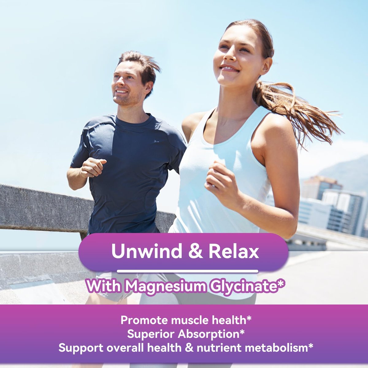 EAZGOO Magnesium Glycinat Gummies 400mg mit L-Threonin 200mg – Zuckerfreies Magnesium-Kalium-Präparat mit Vitamin D, B6, CoQ10 für Muskeln – 60 gemischte Beeren-Gummis