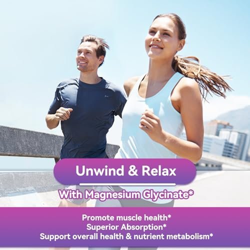 EAZGOO Magnesium Glycinat Gummies 400mg mit L-Threonin 200mg – Zuckerfreies Magnesium-Kalium-Präparat mit Vitamin D, B6, CoQ10 für Muskeln – 60 gemischte Beeren-Gummis