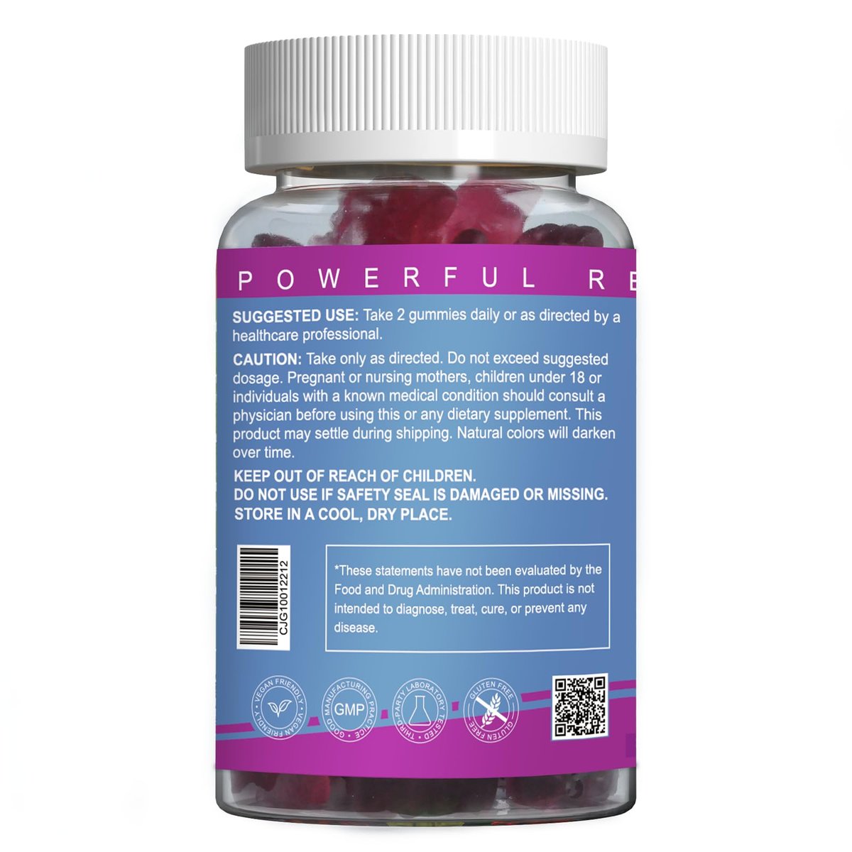 EAZGOO Magnesium Glycinat Gummies 400mg mit L-Threonin 200mg – Zuckerfreies Magnesium-Kalium-Präparat mit Vitamin D, B6, CoQ10 für Muskeln – 60 gemischte Beeren-Gummis