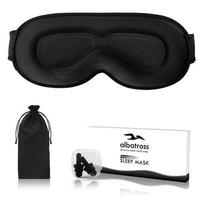 Schlafmaske für Männer und Frauen, Schlafmaske für Seitenschläfer, Reise-Blackout-Nachtblindabdeckung mit verstellbarem Riemen (Ebenholz)