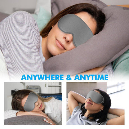 Schlafmaske für Männer und Frauen – Memory-Schaum-Augenmaske für Seitenschläfer, Flugreisen, Blackout-Schlafmaske mit verstellbarem Riemen (Aschgrau)