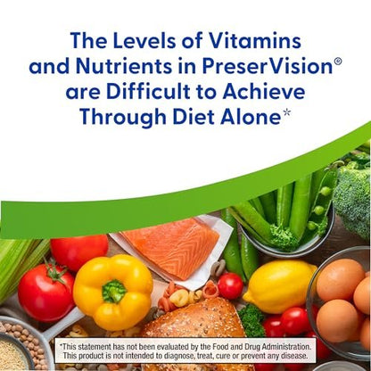 PreserVision AREDS 2 Augenvitamine, von Augenärzten empfohlen, Kaubare Luthein- und Zeaxanthin-Tabletten mit Vitamin C, Vitamin E, Zink und Kupfer, gemischte Beeren, 70 Tabletten