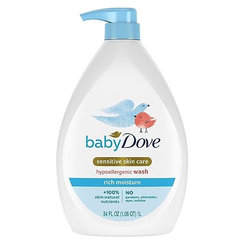 Baby Dove Sensitive Skin Feuchtigkeitsspendendes Duschgel | Tränenfrei & Hypoallergen | Pädiatrisch getestet | 1000 ml