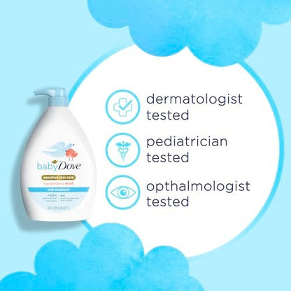 Baby Dove Sensitive Skin Feuchtigkeitsspendendes Duschgel | Tränenfrei & Hypoallergen | Pädiatrisch getestet | 1000 ml