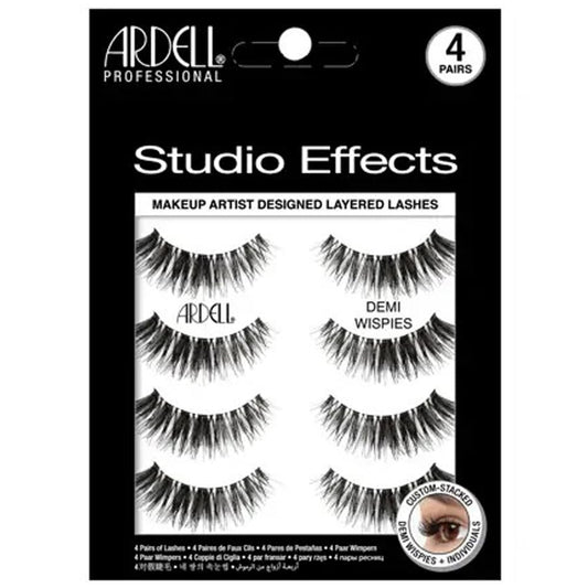 Ardell Studio Effects Demi Wispies Wimpern – Natürliche Volumen- und Längenverstärkung, 4er-Pack