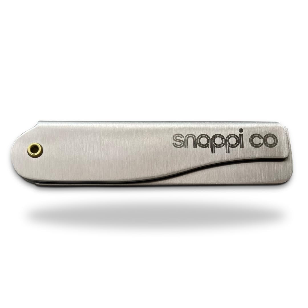 Snappi Co® Metall-Klappbart Bartkamm | 304 Edelstahl Taschenkamm für Männer zur Bartpflege, Haarstyling & Schnurrbartpflege | Kompakter Klappkamm, tragbarer EDC-Accessoire für Männer | Inklusive Geschenkbox