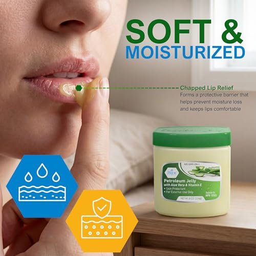 MED PRIDE Petroleum Jelly mit Aloe Vera & Vitamin E, 227 g – Hautschutz und Feuchtigkeitscreme für trockene oder gereizte Haut, Ausschläge, rissige Lippen, kleine Schnitte, Verbrennungen und Windeldermatitis