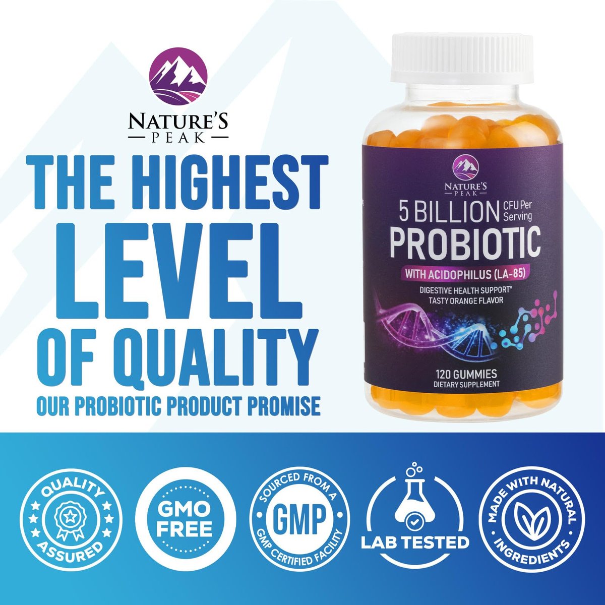 Probiotische Gummibärchen – 6 Premium-Probiotika-Stämme – Tägliches Probiotikum für die Darmgesundheit für Frauen, Männer & Teenager – Natürliche Unterstützung der Verdauung und des Immunsystems – 120 Gummibärchen