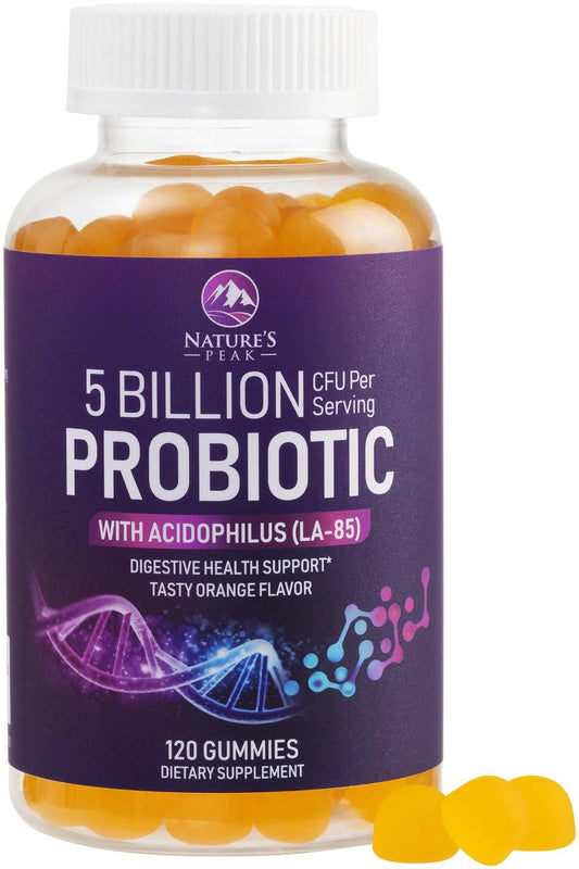Probiotische Gummibärchen – 6 Premium-Probiotika-Stämme – Tägliches Probiotikum für die Darmgesundheit für Frauen, Männer & Teenager – Natürliche Unterstützung der Verdauung und des Immunsystems – 120 Gummibärchen
