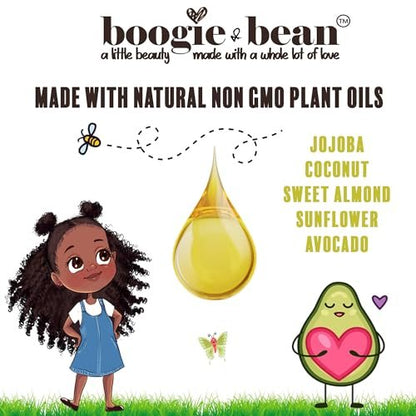 Boogie and Bean Haarstylingcreme oder Pomade für dickes und lockiges Kinderhaar mit Locs, Locken, Twists & Zöpfen, hergestellt mit natürlichen Ölen wie Kokosnuss & Mangobutter für schwarzes Haar
