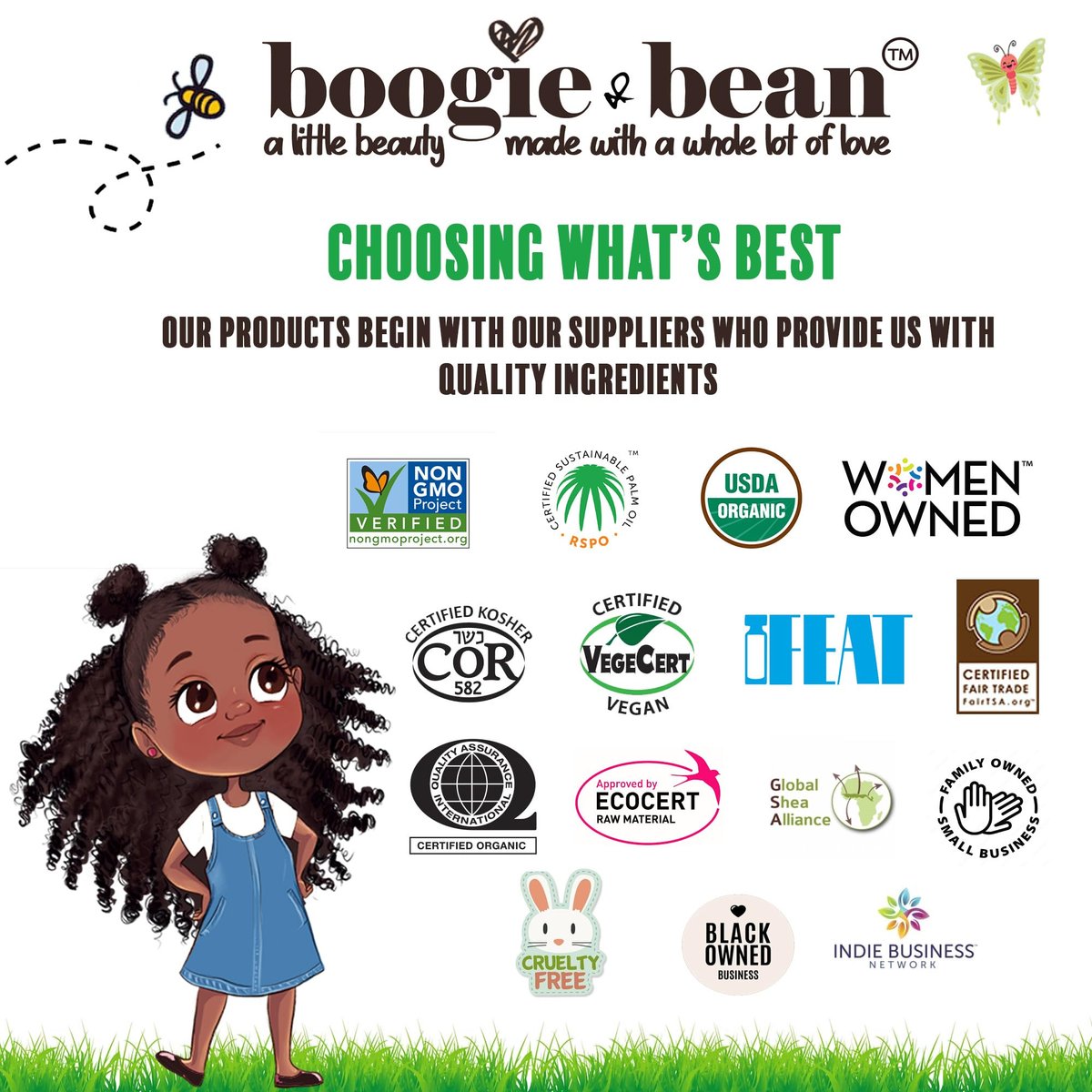Boogie and Bean Haarstylingcreme oder Pomade für dickes und lockiges Kinderhaar mit Locs, Locken, Twists & Zöpfen, hergestellt mit natürlichen Ölen wie Kokosnuss & Mangobutter für schwarzes Haar