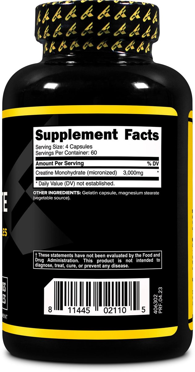 Primaforce Creatin Monohydrat Kapseln – 240 Kapseln, 3.000 mg pro Portion, glutenfrei und nicht gentechnisch verändert