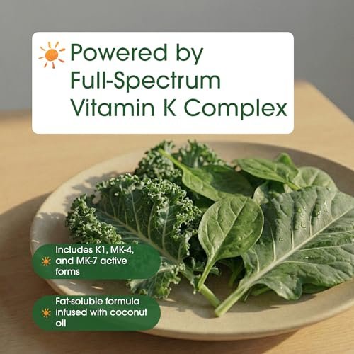 NatureBell Vitamin K Komplex - 300 Weichkapseln - 2.600 mcg Vitamin K - Vollspektrum Knochen- & Herzgesundheit - Hochabsorbierbares K1 & K2 MK-4 & MK-7*