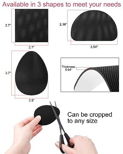 24-teilige Anti-Rutsch-Pads für Schuhe – Selbstklebende Schuhgriffe für Absätze, Strapazierfähige Gummisticker (3 Designs, Schwarz)