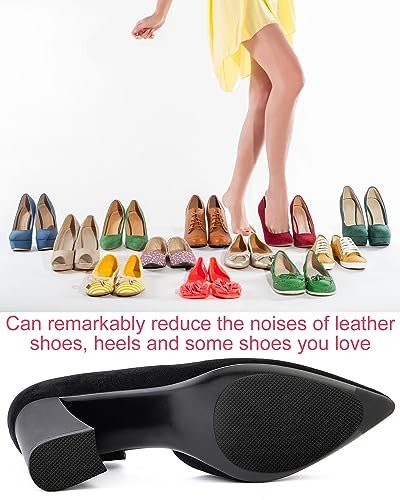 24-teilige Anti-Rutsch-Pads für Schuhe – Selbstklebende Schuhgriffe für Absätze, Strapazierfähige Gummisticker (3 Designs, Schwarz)