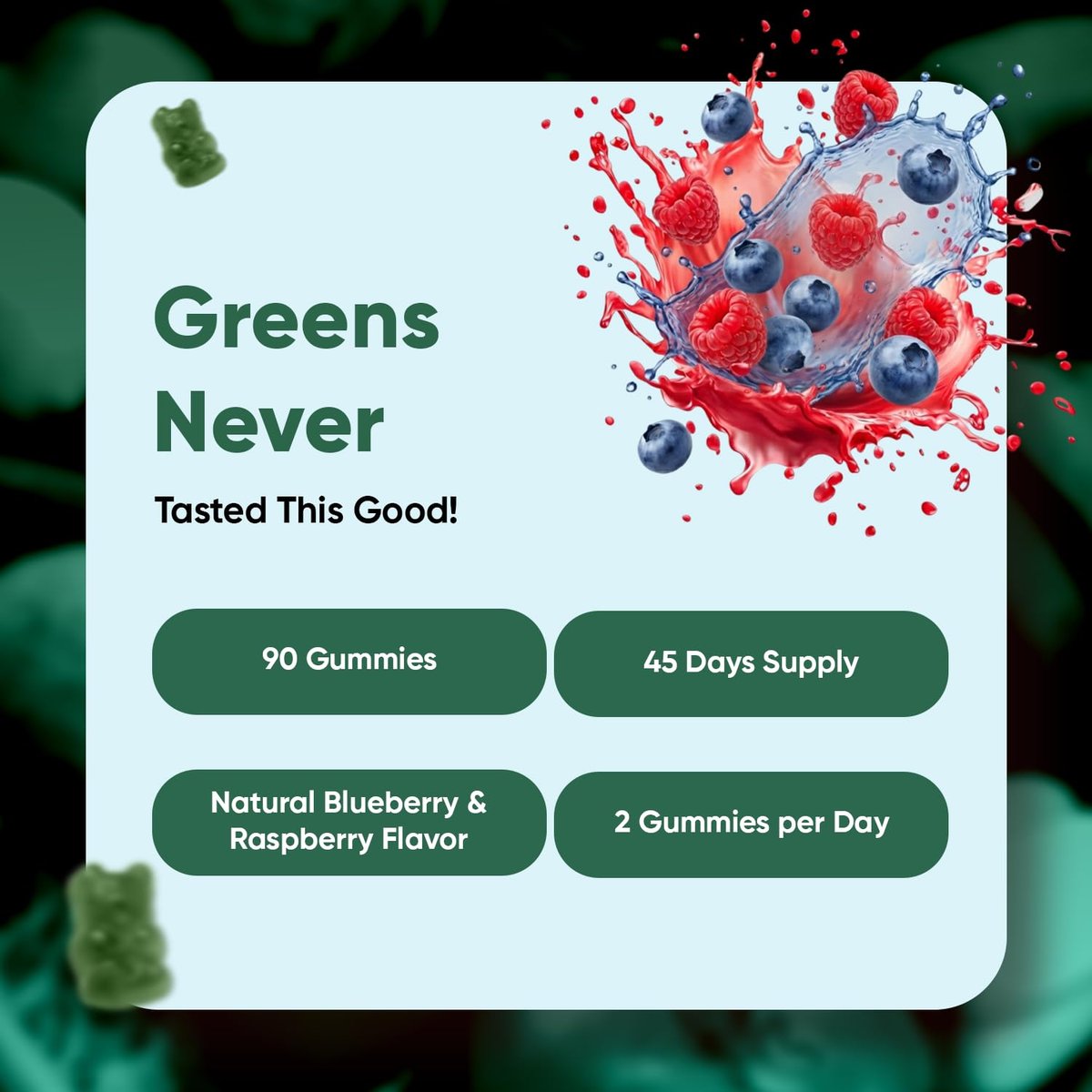 WeightWorld Super Greens Gummies – Energie, Immunität, Darm- & Verdauungsgesundheit – 45-Tage-Vorrat – Tägliche Grüne Nahrungsergänzung – Moringa, Brokkoli, Spinat + Vitamine & Mineralien – 90 Vegane Superfood-Gummis