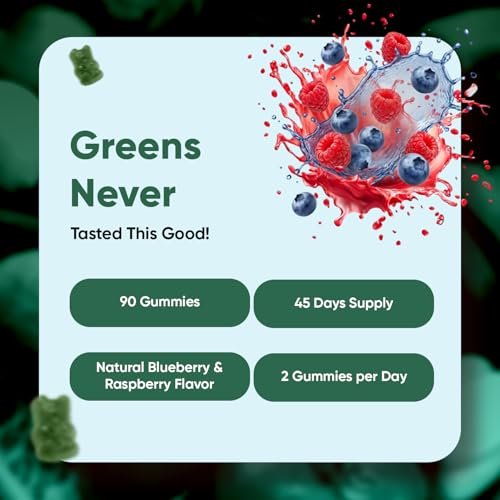 WeightWorld Super Greens Gummies – Energie, Immunität, Darm- & Verdauungsgesundheit – 45-Tage-Vorrat – Tägliche Grüne Nahrungsergänzung – Moringa, Brokkoli, Spinat + Vitamine & Mineralien – 90 Vegane Superfood-Gummis