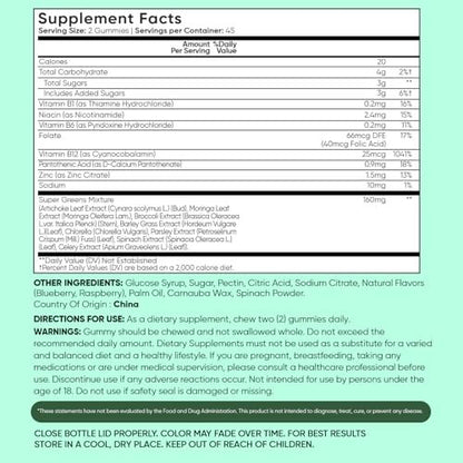 WeightWorld Super Greens Gummies – Energie, Immunität, Darm- & Verdauungsgesundheit – 45-Tage-Vorrat – Tägliche Grüne Nahrungsergänzung – Moringa, Brokkoli, Spinat + Vitamine & Mineralien – 90 Vegane Superfood-Gummis
