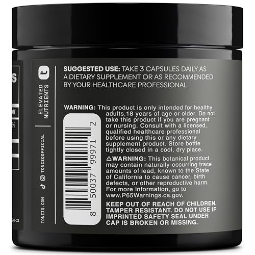 Toniiq 1500 mg Ultrahohe Reinheit Ca-AKG Kapseln - 99%+ hochreines und bioverfügbares Calcium-Alpha-Ketoglutarat - Calcium AKG Langlebigkeitsergänzung - 120 Ca-AKG vegetarische Kapseln
