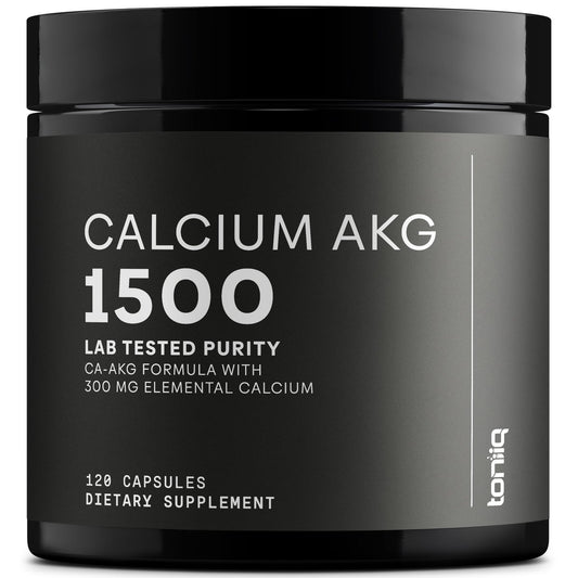 Toniiq 1500 mg Ultrahohe Reinheit Ca-AKG Kapseln - 99%+ hochreines und bioverfügbares Calcium-Alpha-Ketoglutarat - Calcium AKG Langlebigkeitsergänzung - 120 Ca-AKG vegetarische Kapseln
