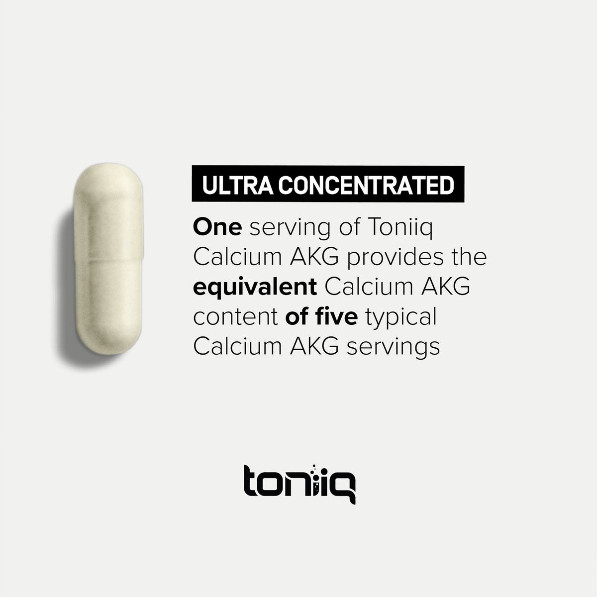 Toniiq 1500 mg Ultrahohe Reinheit Ca-AKG Kapseln - 99%+ hochreines und bioverfügbares Calcium-Alpha-Ketoglutarat - Calcium AKG Langlebigkeitsergänzung - 120 Ca-AKG vegetarische Kapseln