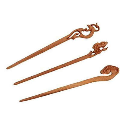 Leadigol 8-teilige Holz-Haarnadeln, Chinesische Holz-Haargabeln für Frauen, Vintage-Haarnadeln, Japanische Haarnadeln für Damen, Haarknoten-Hersteller, Haar-Accessoires – Braun