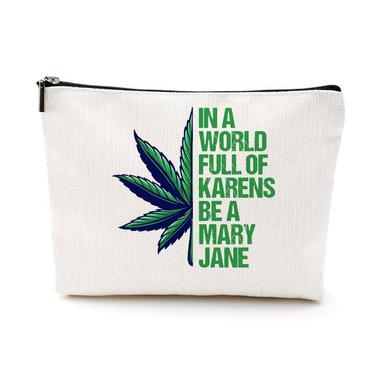 Marihuana-Blatt Kosmetiktasche aus Canvas – Lustiges Make-up-Täschchen für Frauen, Freundinnen, Mamas, Omas – Perfektes Geschenk zum Geburtstag, Weihnachten oder Abschluss
