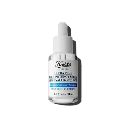 Kiehl's Ultra Pure Hochkonzentriertes 1,5% Hyaluronsäure Serum – Feuchtigkeitsspendendes Gesichtsserum für trockene Haut, sofortige Hydratation und polsternde Wirkung, alle Hauttypen, parfümfrei – 30 ml