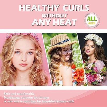 Heatless Curls Overnight Headband, 70 Zoll - No Heat Haarcurler für mittellanges bis langes Haar, Pink