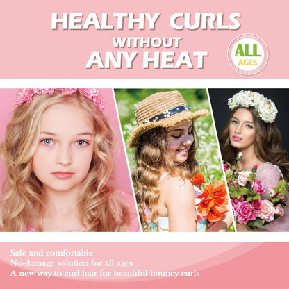 Heatless Curls Overnight Headband, 70 Zoll - No Heat Haarcurler für mittellanges bis langes Haar, Pink