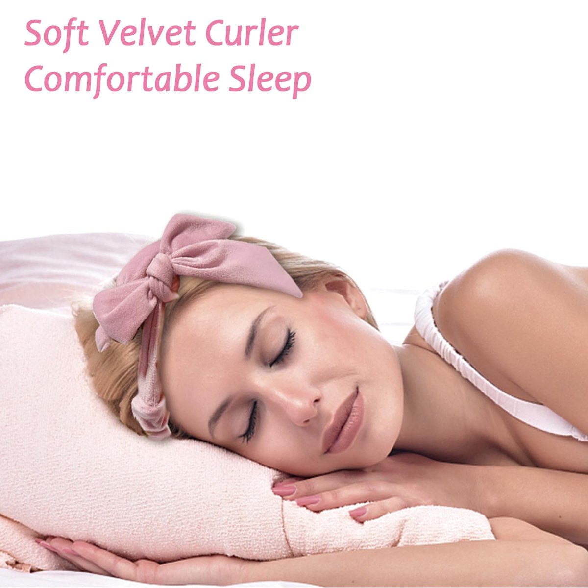 Heatless Curls Overnight Headband, 70 Zoll - No Heat Haarcurler für mittellanges bis langes Haar, Pink