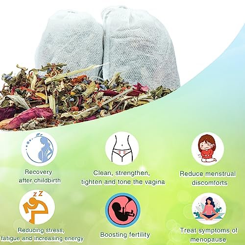 Yoni Kräuter für Frauen zur Reinigung – pH-Balance & Regeneration, 100% natürliche V-Steam-Kräuter, organische Kräutermischung, 7 Filterbeutel, 3,17 Unzen