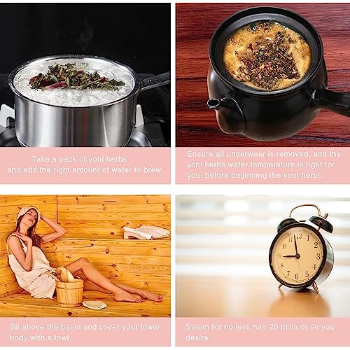 Yoni Kräuter für Frauen zur Reinigung – pH-Balance & Regeneration, 100% natürliche V-Steam-Kräuter, organische Kräutermischung, 7 Filterbeutel, 3,17 Unzen