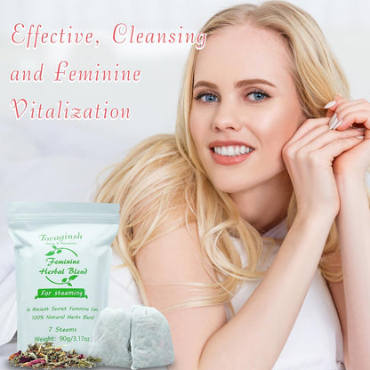 Yoni Kräuter für Frauen zur Reinigung – pH-Balance & Regeneration, 100% natürliche V-Steam-Kräuter, organische Kräutermischung, 7 Filterbeutel, 3,17 Unzen