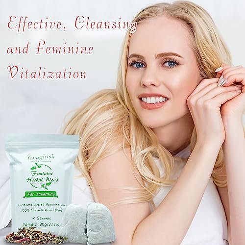 Yoni Kräuter für Frauen zur Reinigung – pH-Balance & Regeneration, 100% natürliche V-Steam-Kräuter, organische Kräutermischung, 7 Filterbeutel, 3,17 Unzen
