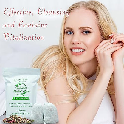 Yoni Kräuter für Frauen zur Reinigung – pH-Balance & Regeneration, 100% natürliche V-Steam-Kräuter, organische Kräutermischung, 7 Filterbeutel, 3,17 Unzen