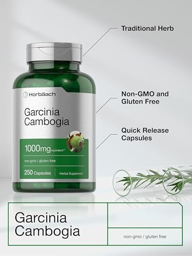 Horbaach Garcinia Cambogia Extrakt Kapseln | 250 Kapseln | Pflanzliches Nahrungsergänzungsmittel | Non-GMO, Glutenfrei