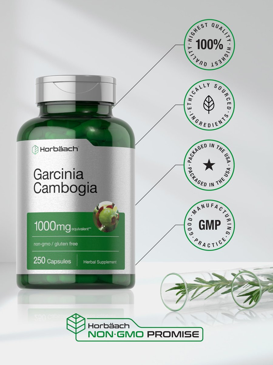 Horbaach Garcinia Cambogia Extrakt Kapseln | 250 Kapseln | Pflanzliches Nahrungsergänzungsmittel | Non-GMO, Glutenfrei