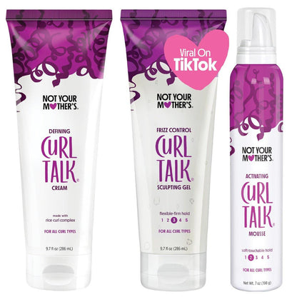 Not Your Mother's Curl Talk Kit – Definierende Creme, Frizz-Kontroll-Gel & Aktivierschaum (9,7 fl.oz + 9,7 fl.oz + 7 oz)