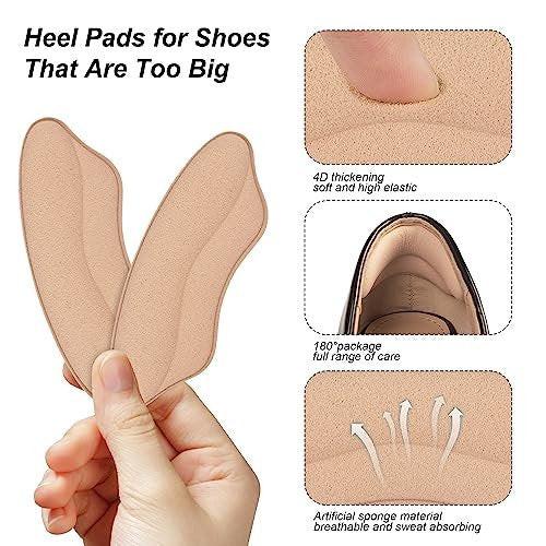 Fersenpolster für zu große Schuhe – Ferseneinlagen für Damen, Fersenhalter, Fersenschutz, Polster gegen Blasen und lockere Schuhe, Schaumstoff, Rosabraun, 4 Paare